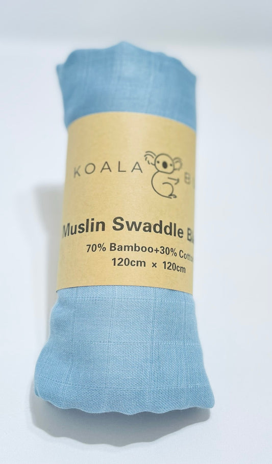 Bamboo Cotton Swaddle - Sky Blue