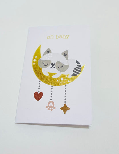 Cat on moon card