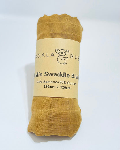 Bamboo Cotton Swaddle - Mustard