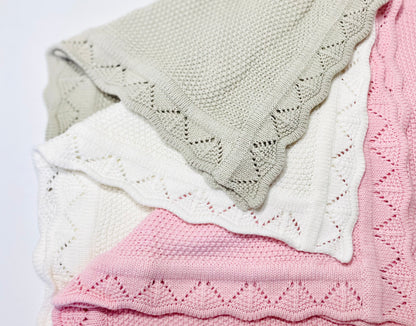 Knitted Blanket - Blush