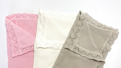 Knitted Blanket - Blush